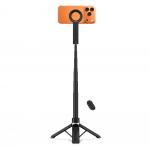 Selfie stick cu trepied Tech-Protect L11S, Compatibil MagSafe, Telecomanda Bluetooth, Baterie CR1632, Lungime maxima 94cm, Negru 2 - lerato.ro