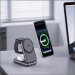 Statie de incarcare Wireless 3 in 1 Tech-Protect A53, 25W, Suport vertical cu MagSafe, Cablu USB-C 1m inclus, Dark Grey 7 - lerato.ro