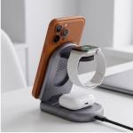 Statie de incarcare Wireless 3 in 1 Tech-Protect A53, 25W, Suport vertical cu MagSafe, Cablu USB-C 1m inclus, Dark Grey 9 - lerato.ro
