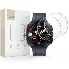 Set 2 folii sticla securizata cu sistem de montare Tech-Protect Glass Fit Plus compatibil cu Samsung Galaxy Watch Ultra 2 47mm, Transparent