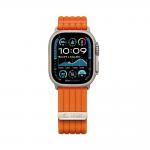 Curea Tech-Protect Nylon Sport compatibila cu Apple Watch 44/45/46/49 mm, Portocaliu 4 - lerato.ro