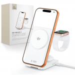 Statie de incarcare 3 in 1 TECH-PROTECT A56, Compatibila MagSafe, Wireless Charge, 25W, Cablu USB-C 1m inclus, Alb 6 - lerato.ro