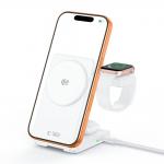 Statie de incarcare 3 in 1 TECH-PROTECT A56, Compatibila MagSafe, Wireless Charge, 25W, Cablu USB-C 1m inclus, Alb 3 - lerato.ro