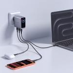 Incarcator retea Tech-Protect PowerVision NC100W-GaN, 100W, 2x USB-C, 1x USB-A, Fast Charging, Display LED, Dark Gray 4 - lerato.ro