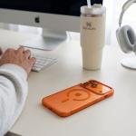 Husa Tech-Protect Magmat cu MagSafe compatibila cu iPhone 18 Pro / 17 Pro, Portocaliu / Transparent 6 - lerato.ro