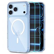 Kit protectie 2in1 Tech-Protect FlexAir Hybrid cu MagSafe + 2 folii protectie Glass Fit Plus compatibile cu iPhone 18 Pro / 17 Pro, Transparent