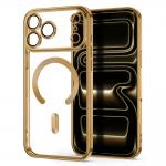 Husa Tech-Protect MagFlex cu MagSafe compatibila cu iPhone 18 Pro / 17 Pro, Gold / Clear 3 - lerato.ro