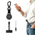 Breloc pentru carcase Tech-Protect ATH01 UrbanLoop, Cablu retractabil din otel, Lungime 65cm, Negru 3 - lerato.ro