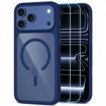 Kit protectie 3in1 Tech-Protect MagOne cu MagSafe + 2 folii proectie Glass Plus compatibile cu iPhone 18 Pro / 17 Pro, Deep Blue / Clear 2 - lerato.ro