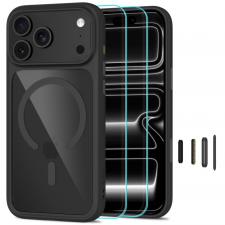 Huse si carcase iPhone 18 Pro, Kit protectie 3in1 Tech-Protect MagOne cu MagSafe + 2 folii proectie Glass Plus compatibile cu iPhone 18 Pro / 17 Pro, Black / Clear, lerato.ro