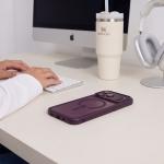 Husa Tech-Protect MagPeak cu MagSafe compatibila cu iPhone 18 Pro / 17 Pro, Burgundy / Clear 8 - lerato.ro