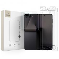 Set protectie 4-in-1 Tech-Protect Easy Set Foil & Glass Fit, 2x folie sticla, 2x folie protectie, kit montare inclus, compatibil cu Samsung Galaxy Z Flip 7 / 8, Transparent