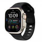 Curea Tech-Protect Silicone Line compatibila cu Apple Watch 8/9/10/11/12/SE/Ultra, 44/45/46/49mm, Negru 2 - lerato.ro