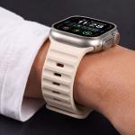Curea Tech-Protect Silicone Line compatibila cu Apple Watch 8/9/10/11/12/SE/Ultra, 44/45/46/49mm, Bej 5 - lerato.ro