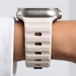 Curea Tech-Protect Silicone Line compatibila cu Apple Watch 8/9/10/11/12/SE/Ultra, 44/45/46/49mm, Bej 6 - lerato.ro