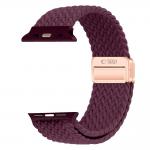Curea Tech-Protect NylonMag compatibila cu Apple Watch 8/9/10/11/12/SE/Ultra, 44/45/46/49mm, Burgundy 4 - lerato.ro
