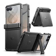 Huse si carcase Samsung Galaxy Z Flip 8, Carcasa 360 grade TECH-PROTECT Kevlar Pro Pen compatibila cu Samsung Galaxy Z Flip 8, Protectie display, Negru, lerato.ro