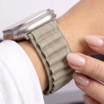 Curea Tech-Protect Nylon Pro compatibila cu Apple Watch 8/9/10/11/12/SE/Ultra, 44/45/46/49mm, Titanium / Olive 9 - lerato.ro