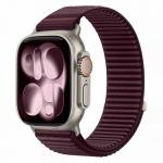 Curea Tech-Protect NylonLoop compatibila cu Apple Watch 8/9/10/11/12/SE/Ultra, 44/45/46/49mm, Burgundy 2 - lerato.ro