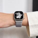 Curea Tech-Protect NylonLoop compatibila cu Apple Watch 8/9/10/11/12/SE/Ultra, 44/45/46/49mm, Light Grey 6 - lerato.ro