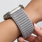 Curea Tech-Protect NylonLoop compatibila cu Apple Watch 8/9/10/11/12/SE/Ultra, 44/45/46/49mm, Light Grey 8 - lerato.ro