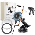 Suport auto Tech-Protect V20, Dashboard / Windshield / Air Vent Mount, Compatibil MagSafe, Incarcare Wireless 25W, Negru 4 - lerato.ro