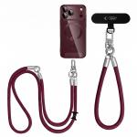 Snur pentru carcase Tech-Protect C10S Rope, Lungime reglabila, Burgundy 11 - lerato.ro