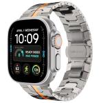 Curea Tech-Protect Stainless compatibila cu Apple Watch 8/9/10/11/12/SE/Ultra, 44/45/46/49mm, Titan / Portocaliu 2 - lerato.ro