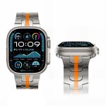 Curea Tech-Protect Stainless compatibila cu Apple Watch 8/9/10/11/12/SE/Ultra, 44/45/46/49mm, Titan / Portocaliu 4 - lerato.ro