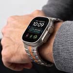 Curea Tech-Protect Stainless compatibila cu Apple Watch 8/9/10/11/12/SE/Ultra, 44/45/46/49mm, Titan / Portocaliu 6 - lerato.ro