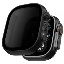 Carcasa cu protectie ecran din sticla securizata Tech-Protect Defense Privacy compatibila cu Apple Watch Ultra 1 / 2 / 3 / 4 (49mm), Negru