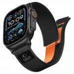 Curea Tech-Protect Nylon Elite compatibila cu Apple Watch 8/9/10/11/12/SE/Ultra, 44/45/46/49mm, Negru / Portocaliu 3 - lerato.ro