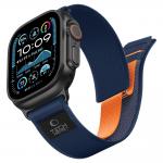 Curea Tech-Protect Nylon Elite compatibila cu Apple Watch 8/9/10/11/12/SE/Ultra, 44/45/46/49mm, Navy / Orange 3 - lerato.ro