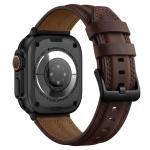 Curea din piele Tech-Protect LeatherFit Craft compatibila cu Apple Watch 6/7/8/9/10/SE/Ultra 1/2, 44/45/46/49mm, Maro 4 - lerato.ro