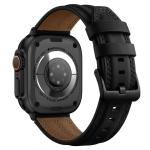 Curea din piele Tech-Protect LeatherFit Craft compatibila cu Apple Watch 6/7/8/9/10/SE/Ultra 1/2, 44/45/46/49mm, Negru 4 - lerato.ro