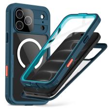 Carcasa waterproof Tech-Protect ShellBox cu MagSafe compatibila cu iPhone 17 Pro / 18 Pro, IP68, Protectie display, Ocean Blue