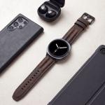 Curea din piele Tech-Protect LeatherFit Craft compatibila cu Samsung Galaxy Watch 8 / 9 / Classic (40 / 44 / 46 mm), Maro 7 - lerato.ro