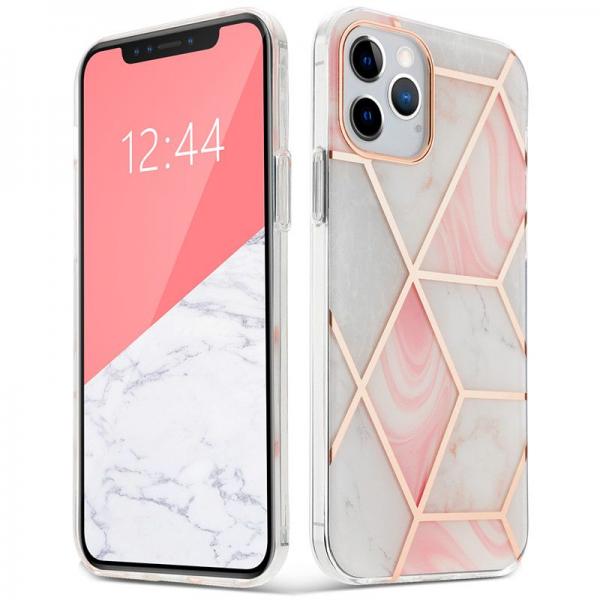Carcasa TECH-PROTECT Marble V2 iPhone 12/12 Pro Pink