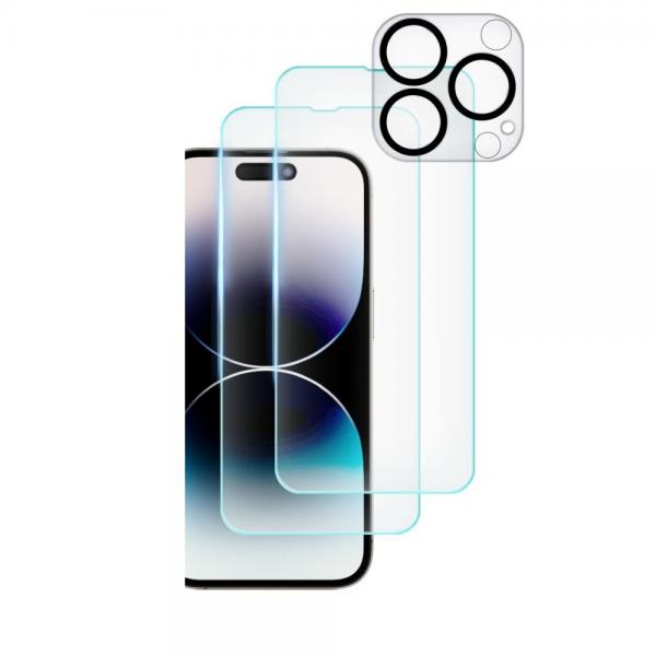 Set 2 folii sticla pentru ecran si folie camera foto TECH-PROTECT Supreme compatibil cu iPhone 14 Pro Clear 1 - lerato.ro