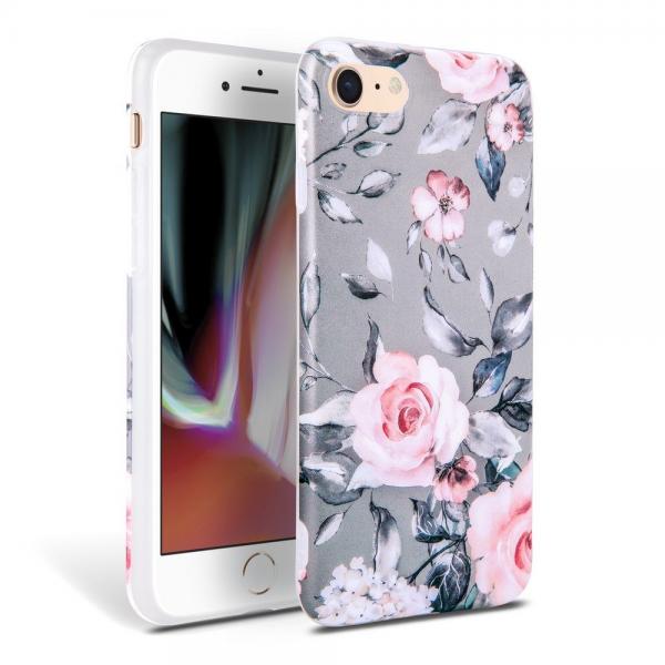 Carcasa TECH-PROTECT Floral compatibila cu iPhone 7/8/SE 2020/2022 Grey 1 - lerato.ro