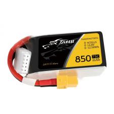 Camere video/foto si accesorii, Acumulator Lipo Tattu 75C 4S1P cu mufa XT60, 850 mAh, Negru, lerato.ro