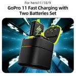 Set Incarcator dual cu 2 acumulatoare compatibile cu GoPro Hero 9 / 10 / 11 de la Telesin GP-FCK-B11, 1750 mAh, incarcare rapida 6 - lerato.ro