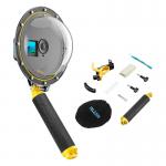 Carcasa tip dom Telesin Underwater pentru camera video sport DJI Action 3 / 4, Negru/Galben 3 - lerato.ro