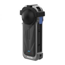 Camere video/foto si accesorii, Carcasa metalica cu sistem de prindere si Quick Release Telesin S6-FMS-19-TIS compatibila cu camera Insta360 X5, Gri, lerato.ro