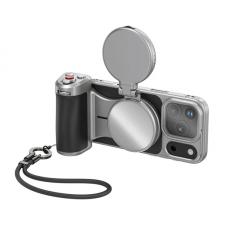 Kit Telesin Master Grip All-in-One compatibil cu iPhone 17 Pro Max, Maner Grip, Carcasa, Filtru UV, Lampa de iluminat si curea incluse in pachet, 3200mAh, Compatibil MagSafe, USB-C, Gri