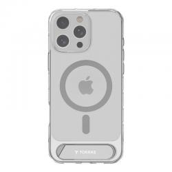 Carcasa Torras Pstand Series cu suport compatibila cu iPhone 16 Pro Max, Transparent