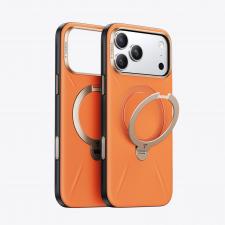 Huse si carcase iPhone 18 Pro, Husa Torras Ostand Q3 VegSkin cu MagSafe compatibila cu iPhone 18 Pro, Portocaliu, lerato.ro