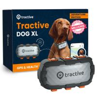 Dispozitiv monitorizare pentru caini Tractive GPS DOG XL Adventure Edition, Autonomie 30 zile, Timp incarcare 5h, Gard virtual, Live Tracking, Monitorizare activitate și somn, Gri