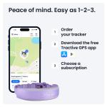 Dispozitiv monitorizare pentru pisici Tractive GPS CAT 6 Mini, Autonomie 7 zile, Monitorizare ritm cardiac / frecventa respiratorie, Live Tracking, Compatibil iOS / Android, Mov 8 - lerato.ro