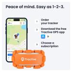 Dispozitiv monitorizare pentru caini Tractive GPS DOG 6 XL Adventure Edition, Autonomie 6 saptamani, Monitorizare ritm cardiac / frecventa respiratorie / calitate somn / nivel activitate, Live Tracking, Compatibil iOS / Android, Portocaliu 10 - lerato.ro